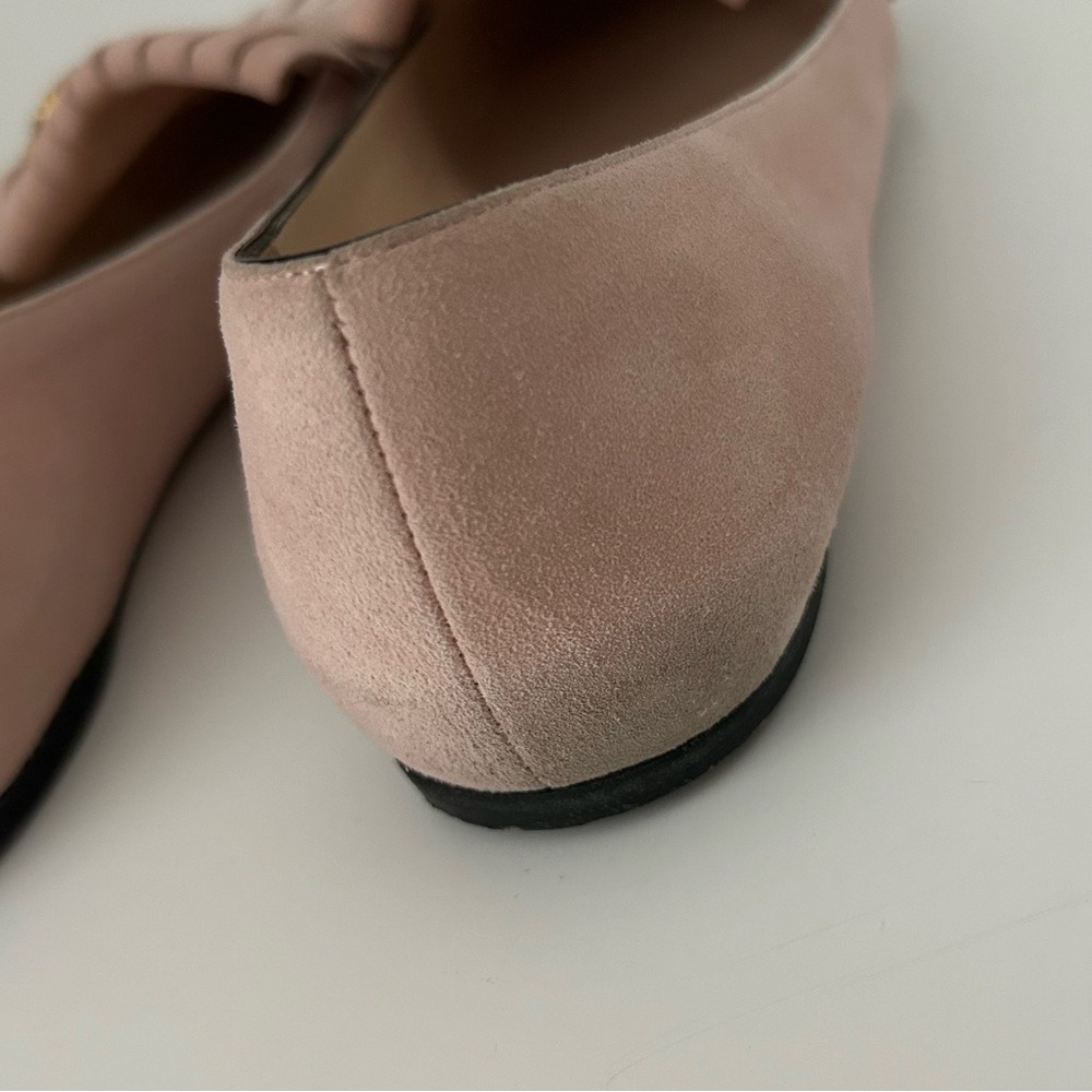 Gucci Kid Scamosciato Leather Suede GG Marmont Fringe Ballet Flats Loafers 36.5 - Picture 7 of 14